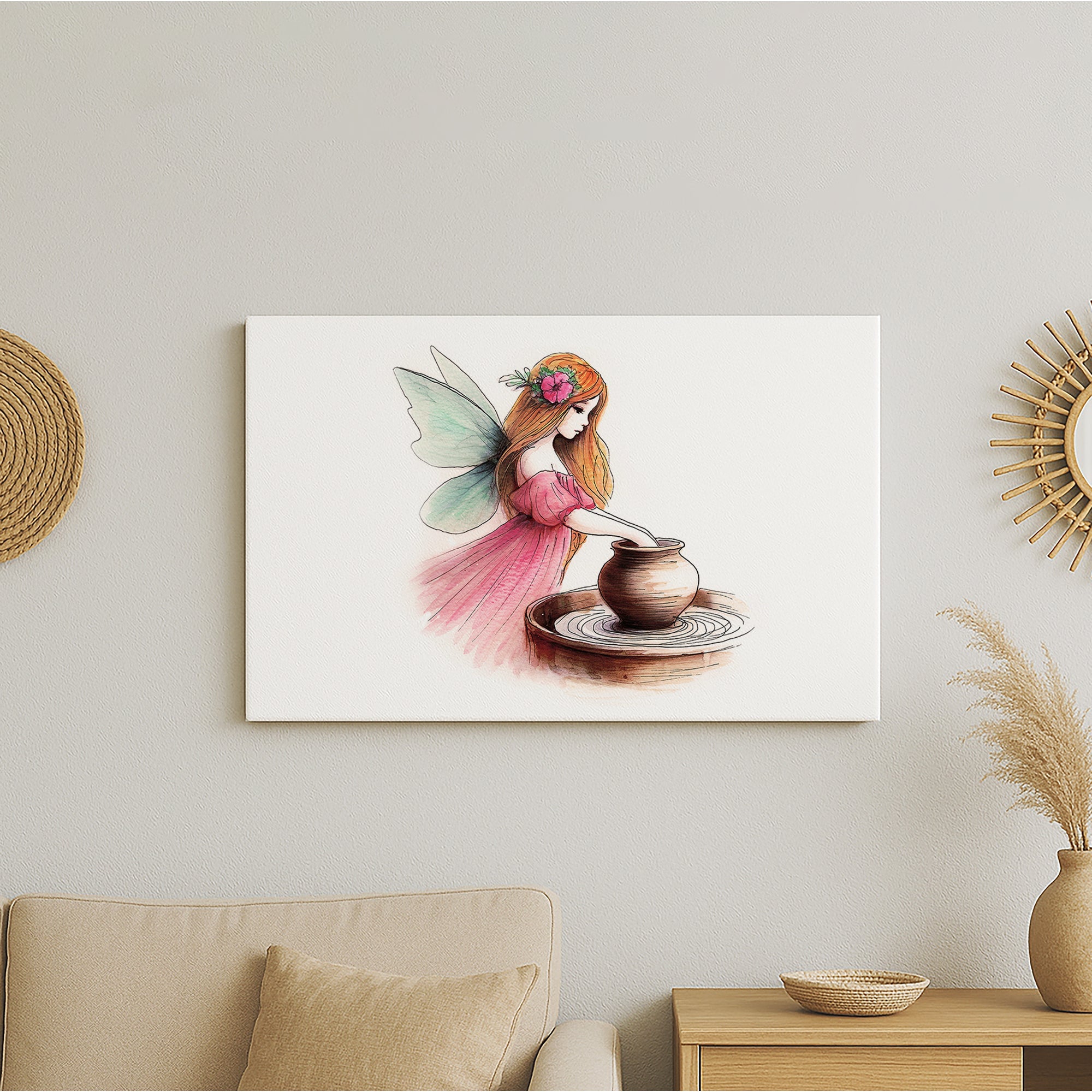 Crafting Pottery Fairy Canvas