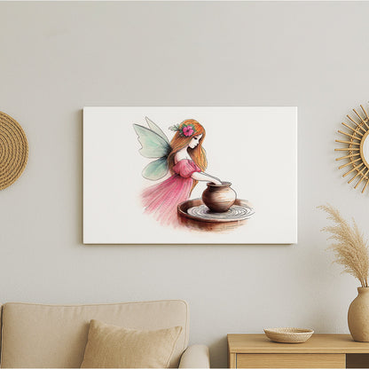Crafting Pottery Fairy Canvas