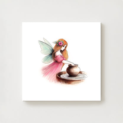 Crafting Pottery Fairy Canvas