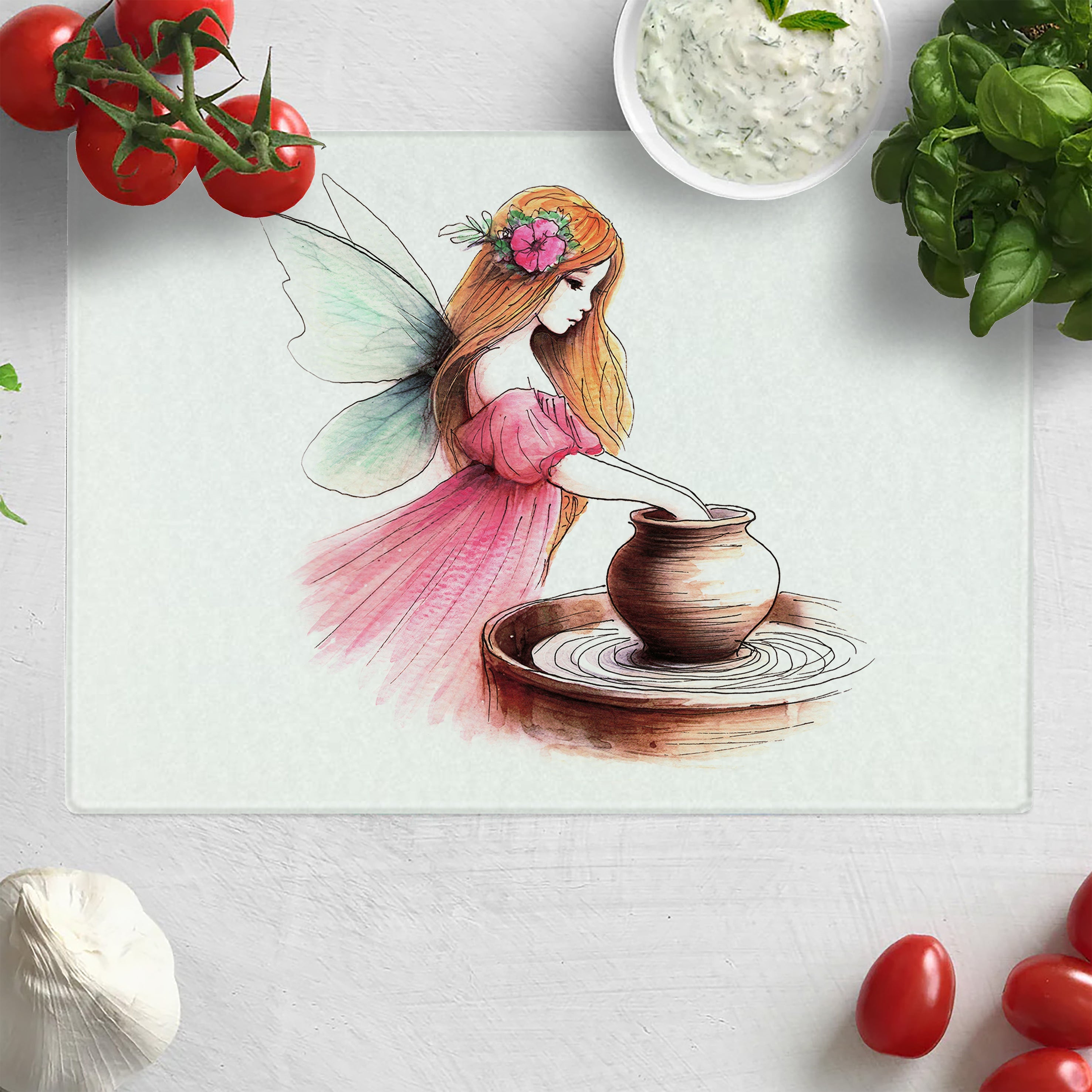 Crafting Pottery Fairy Chopping Board