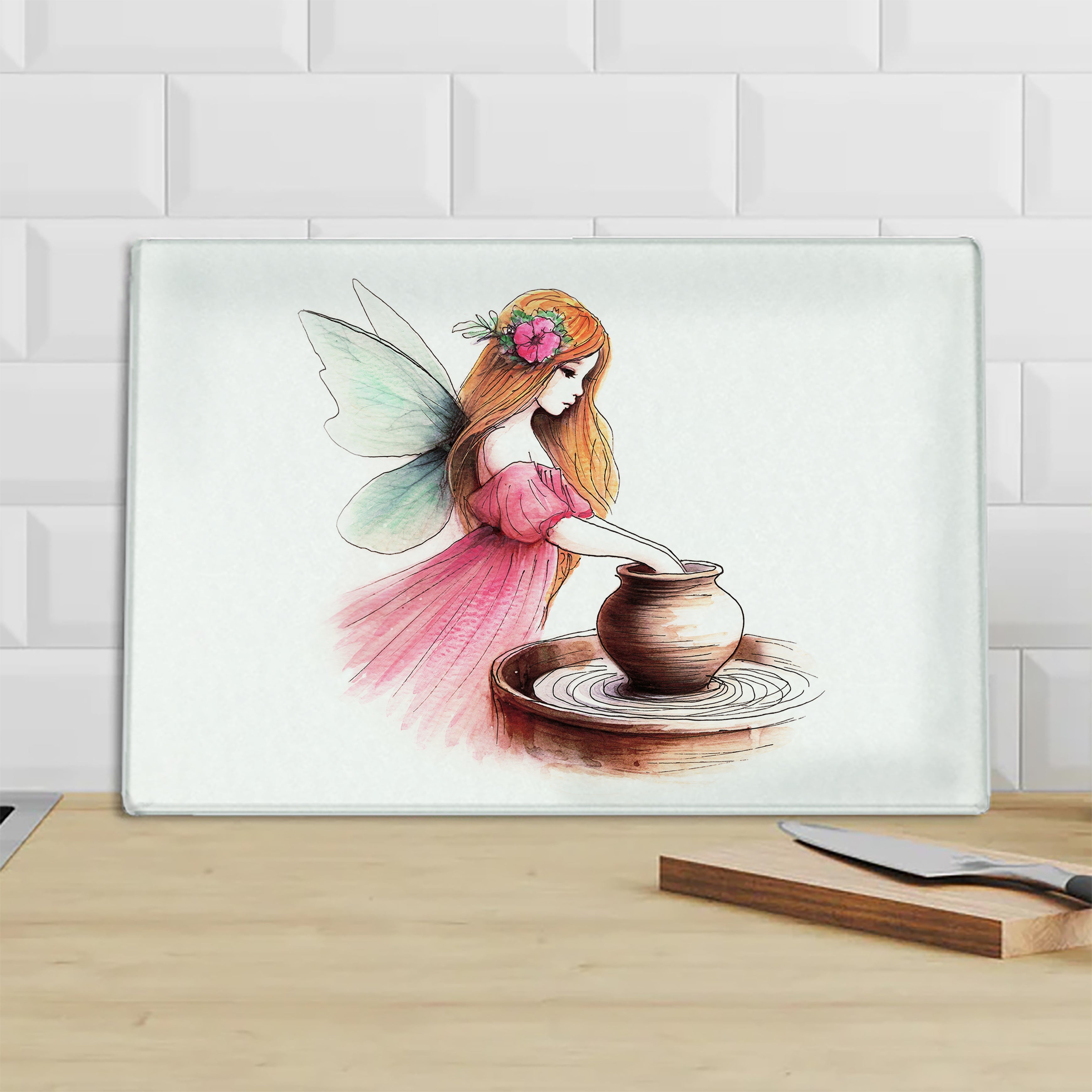 Crafting Pottery Fairy Chopping Board