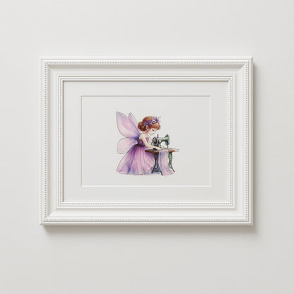 Crafting Sewing Fairy Art Print