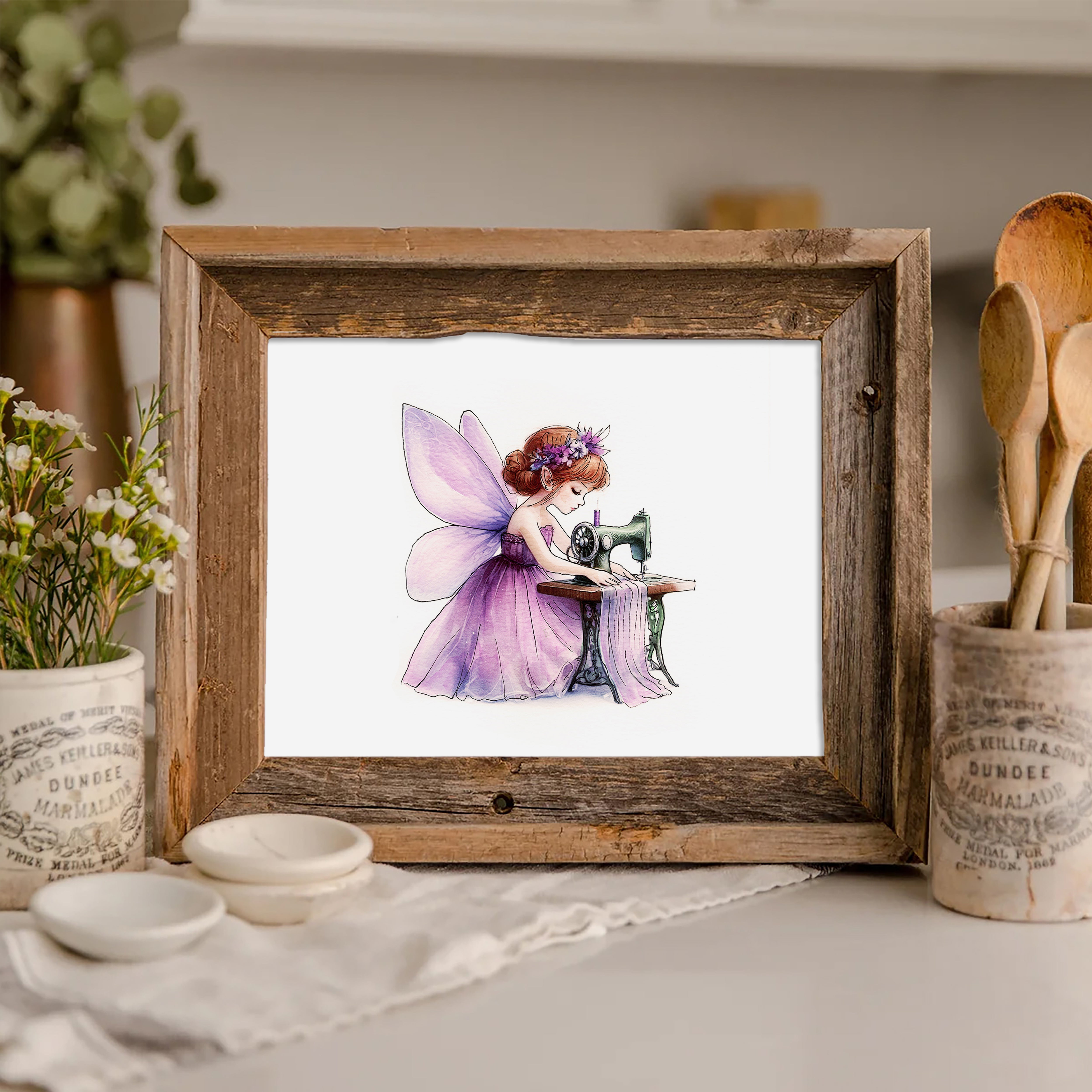 Crafting Sewing Fairy Art Print