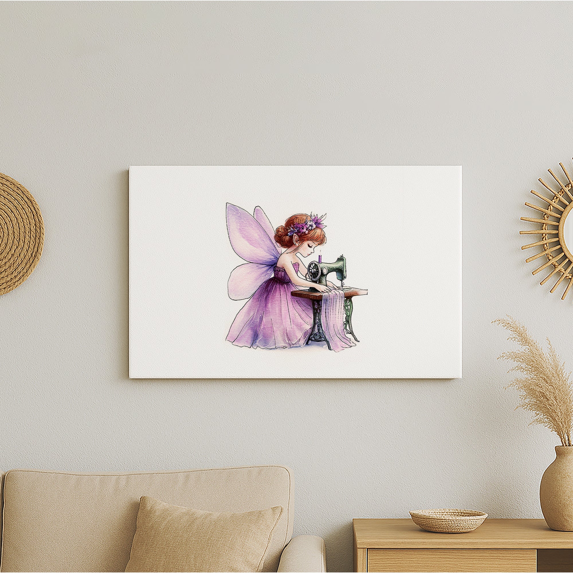 Crafting Sewing Fairy Canvas