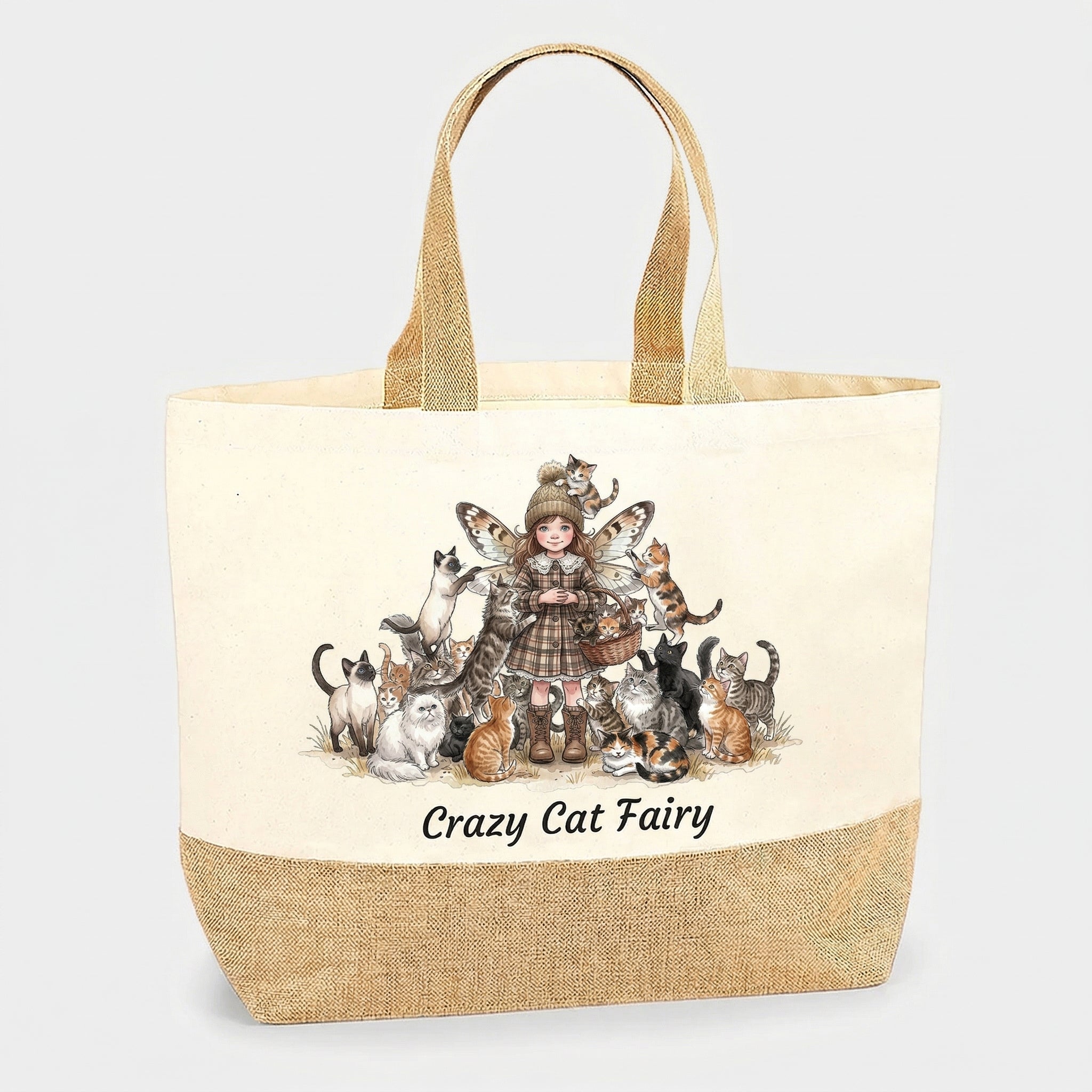 Crazy Cat Fairy Tote Bag