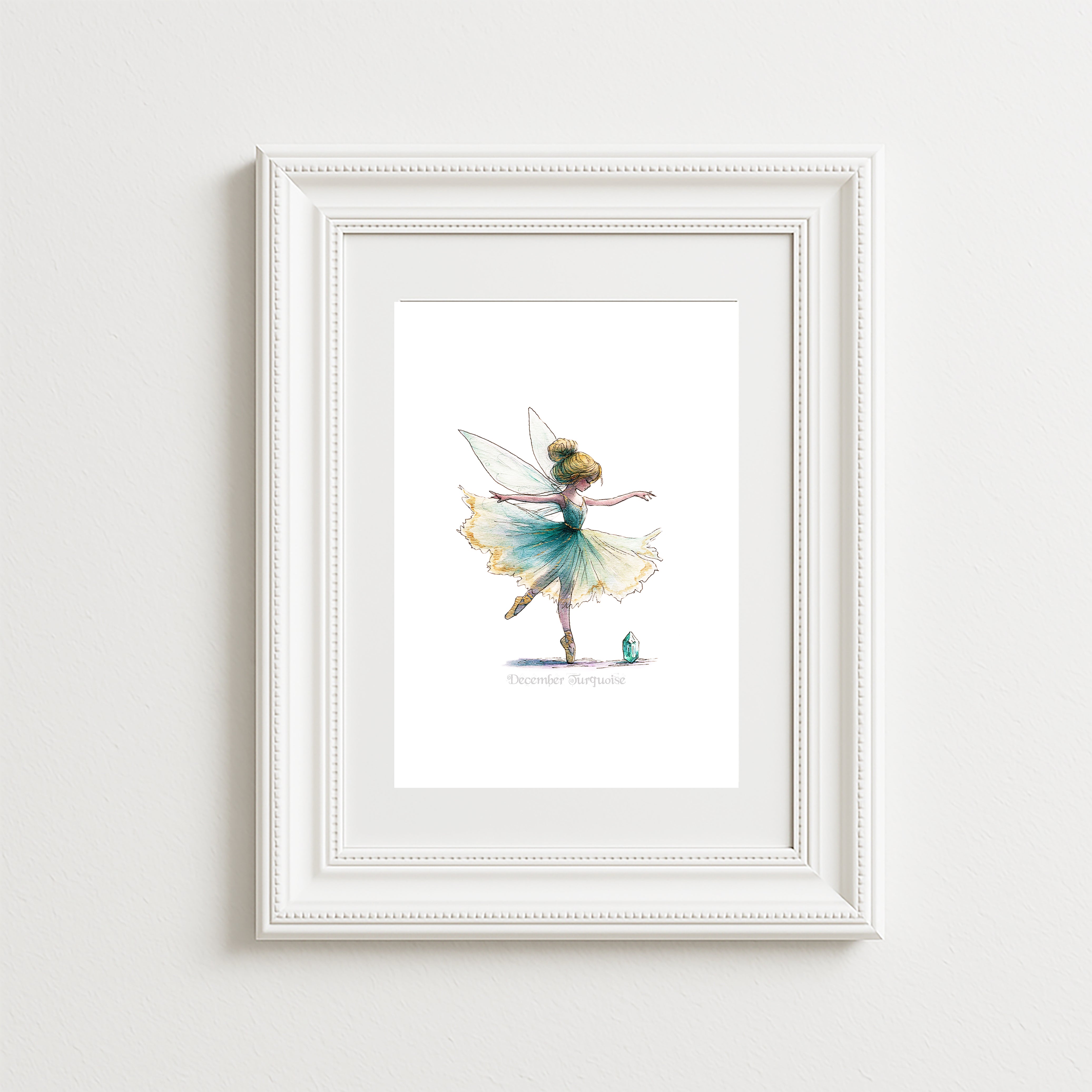 December Turquoise Birthstone Fairy Art Print