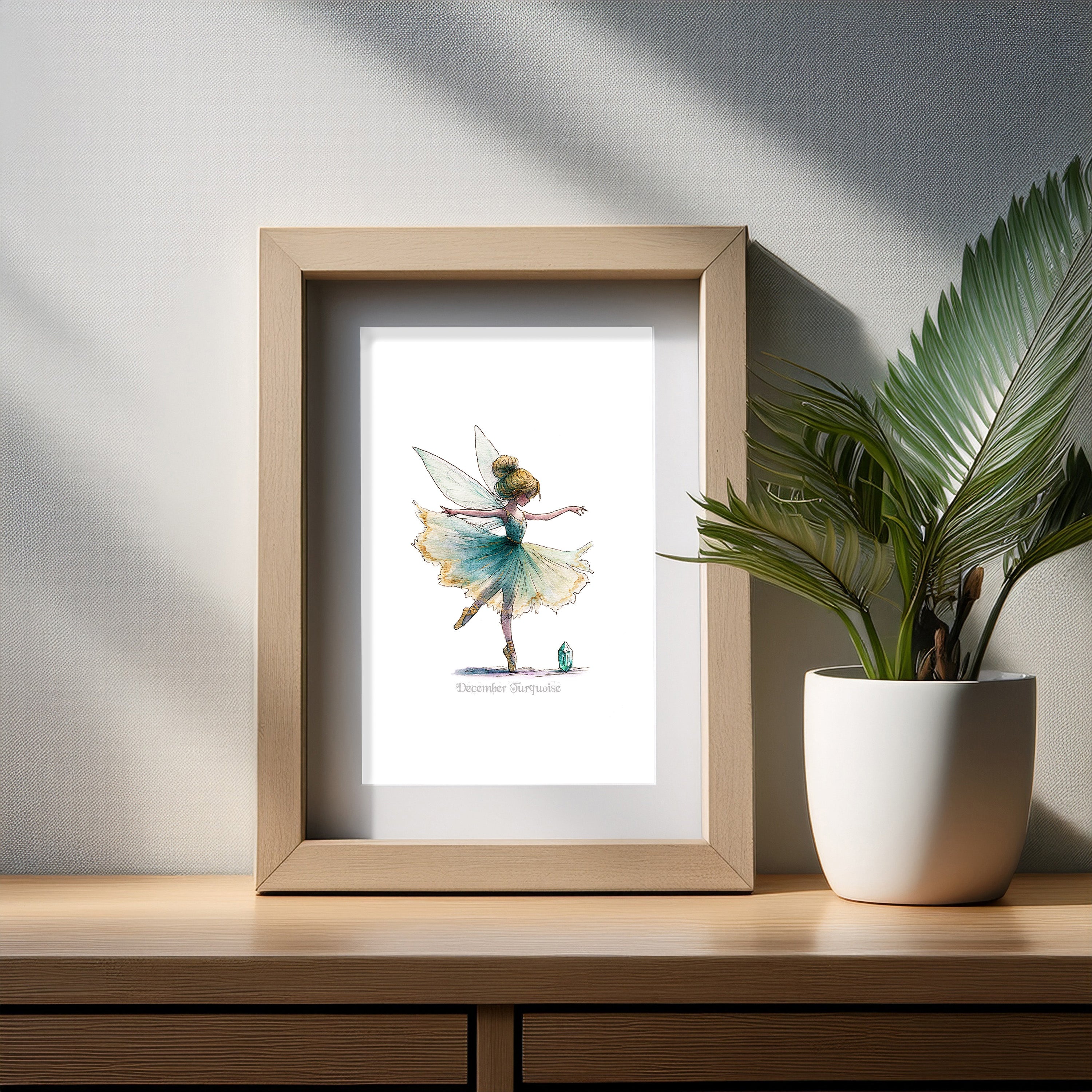 December Turquoise Birthstone Fairy Art Print