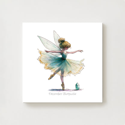 December Turquoise Birthstone Fairy Canvas