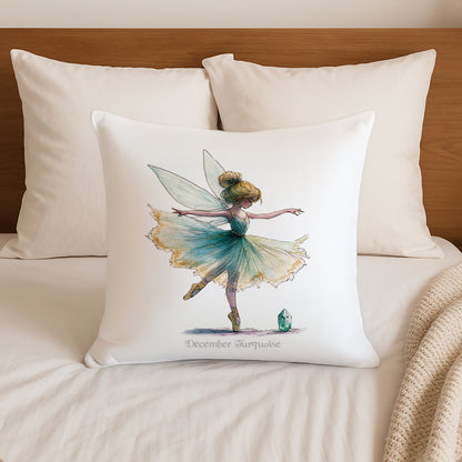 December Turquoise Birthstone Fairy Cushion