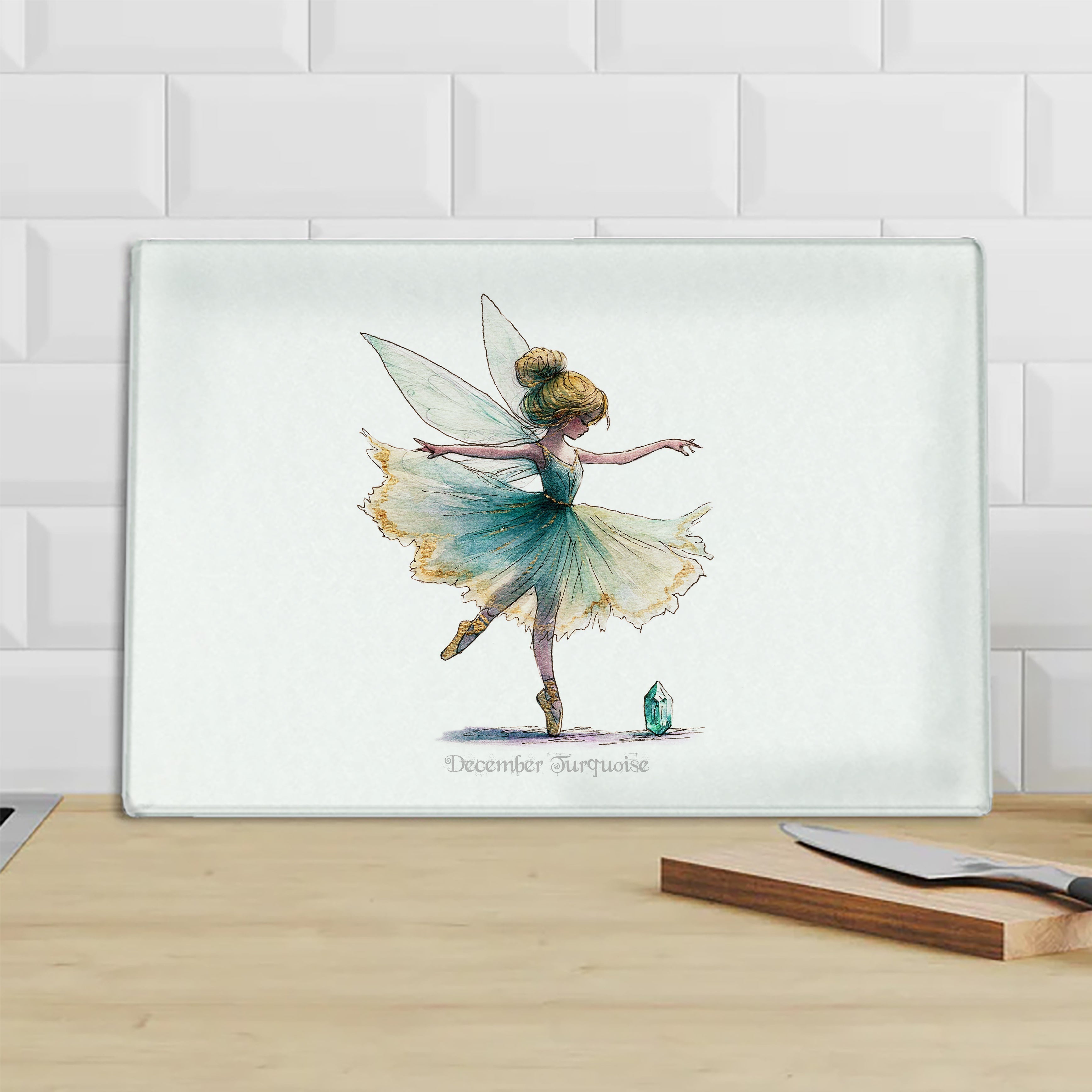 December Turquoise Birthstone Fairy Chopping Board