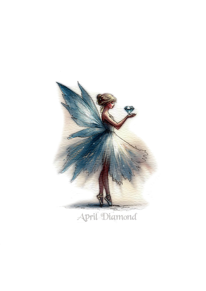 Birthstone Fairy April - Diamond Original Painting – Helen Clark Bespoke