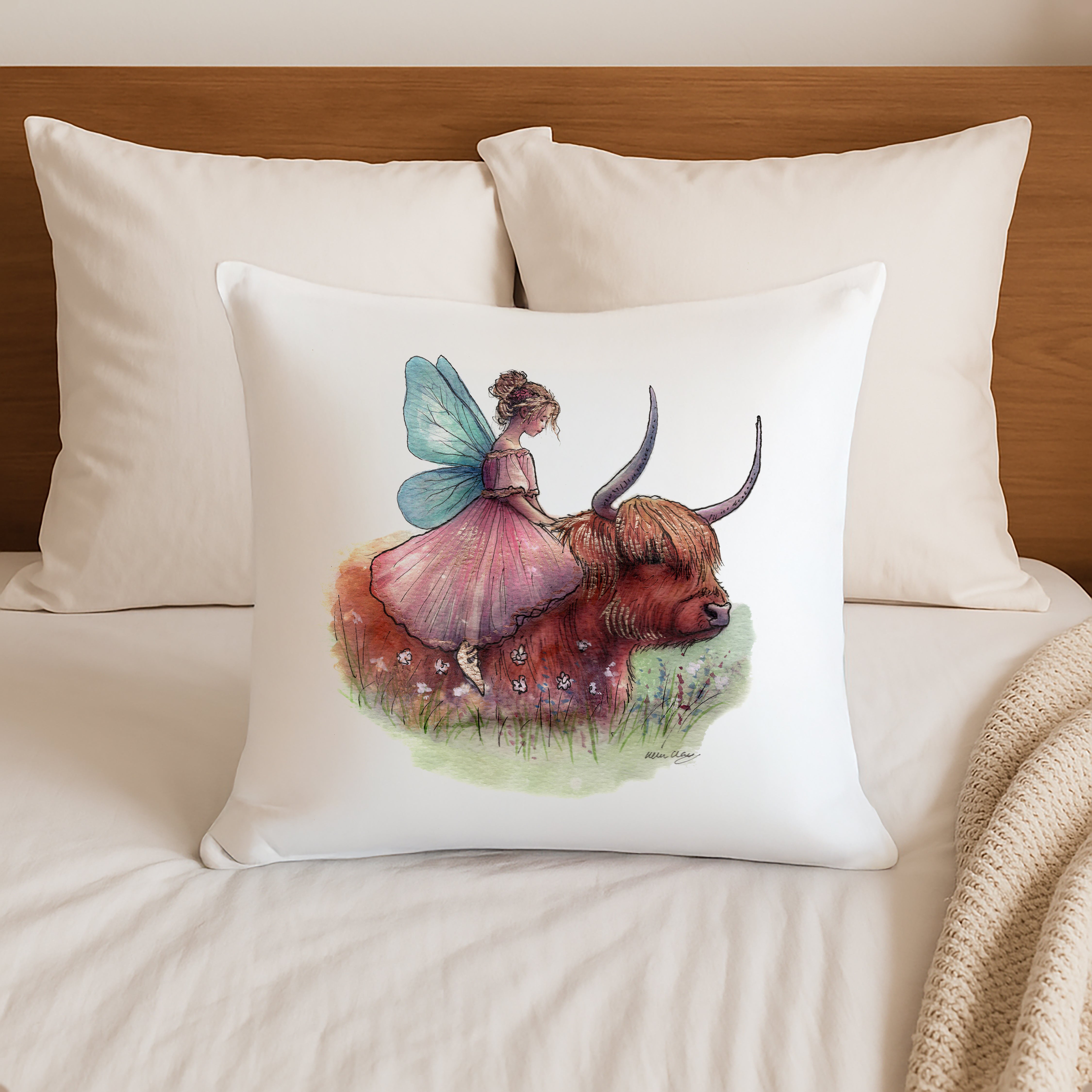 Fairy on the Highland Breeze Cushion