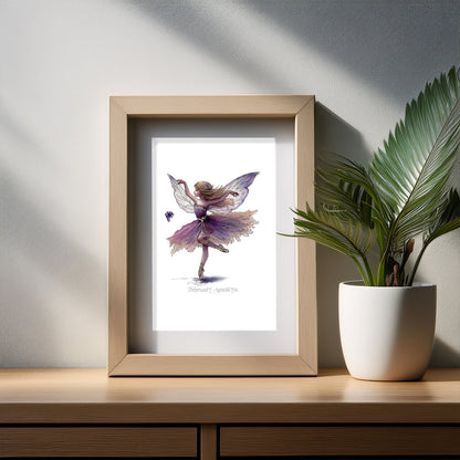 February Amethyst Birthstone Fairy Art Print
