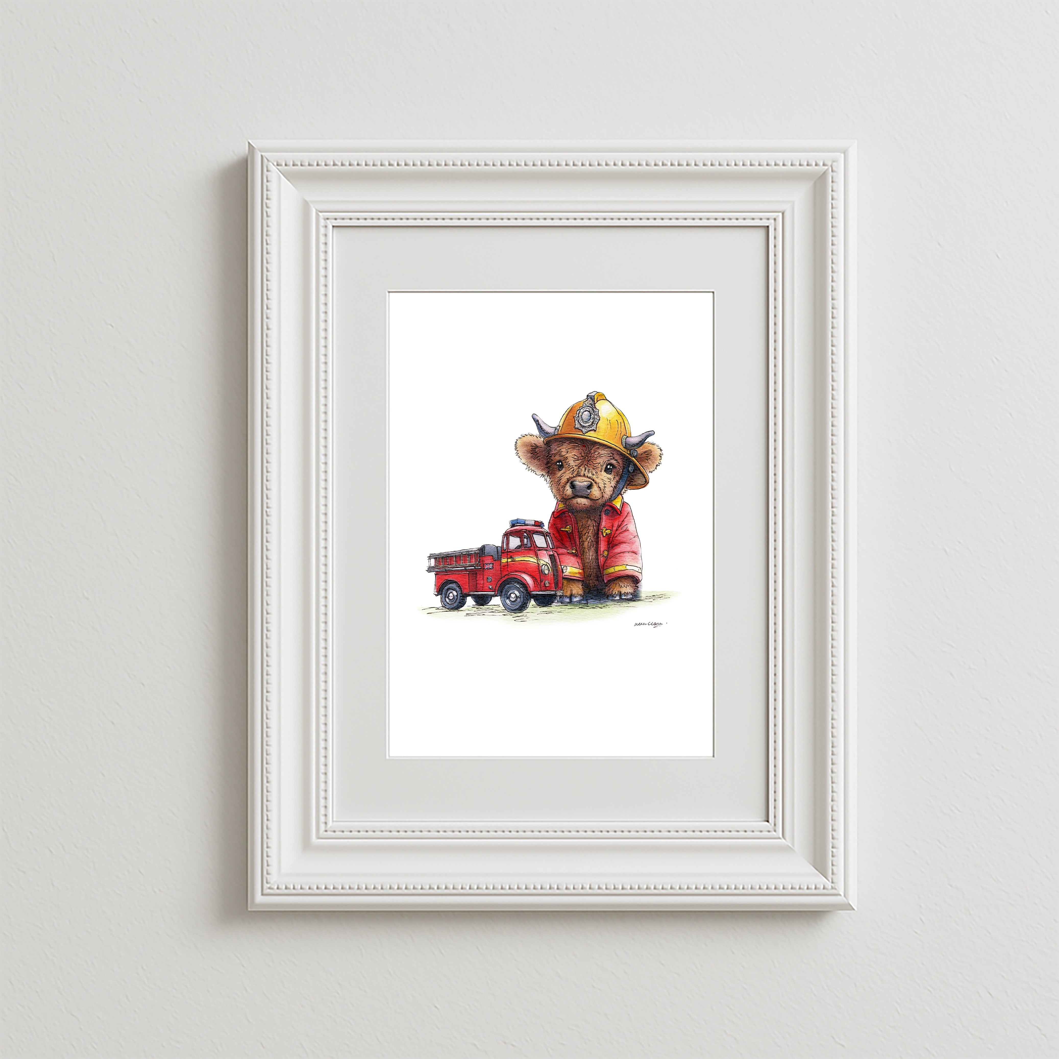 Fire Moo Art Print
