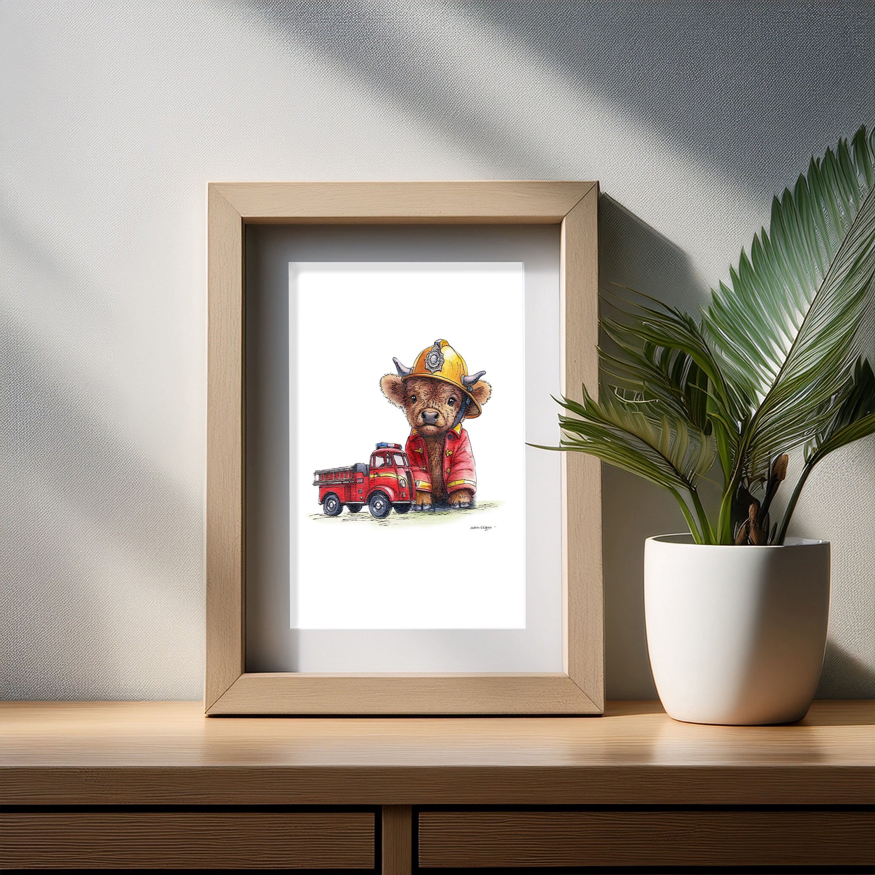Fire Moo Art Print