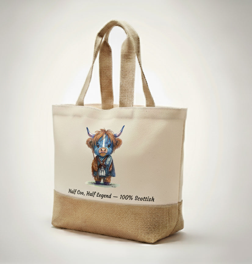 Half Coo, Half Legend, 100% Scottish Tote Bag