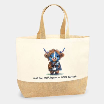 Half Coo, Half Legend, 100% Scottish Tote Bag