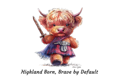 Highland Born, Brave by Default Tote Bag