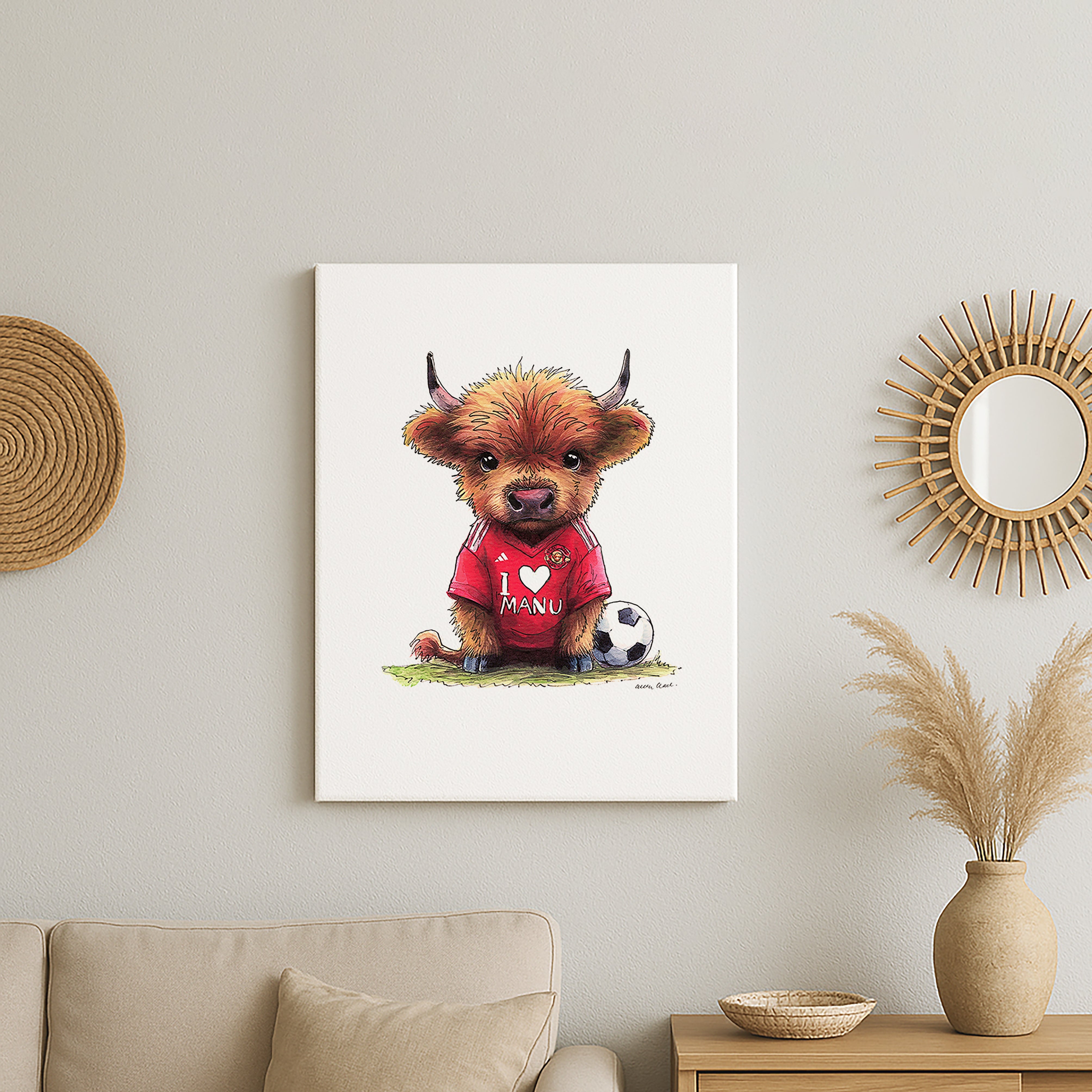 I Love Man Moo Canvas