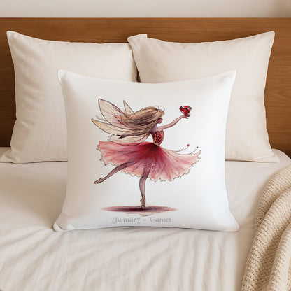 January Garnet Birthstone Fairy Cushion