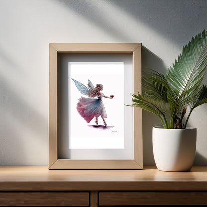 July Ruby Birthstone Fairy Art Print