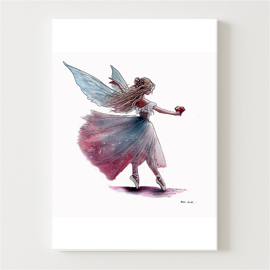 July Ruby Birthstone Fairy Canvas