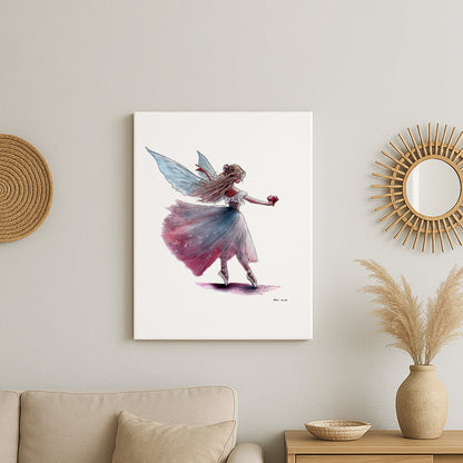 July Ruby Birthstone Fairy Canvas