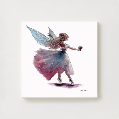 July Ruby Birthstone Fairy Canvas
