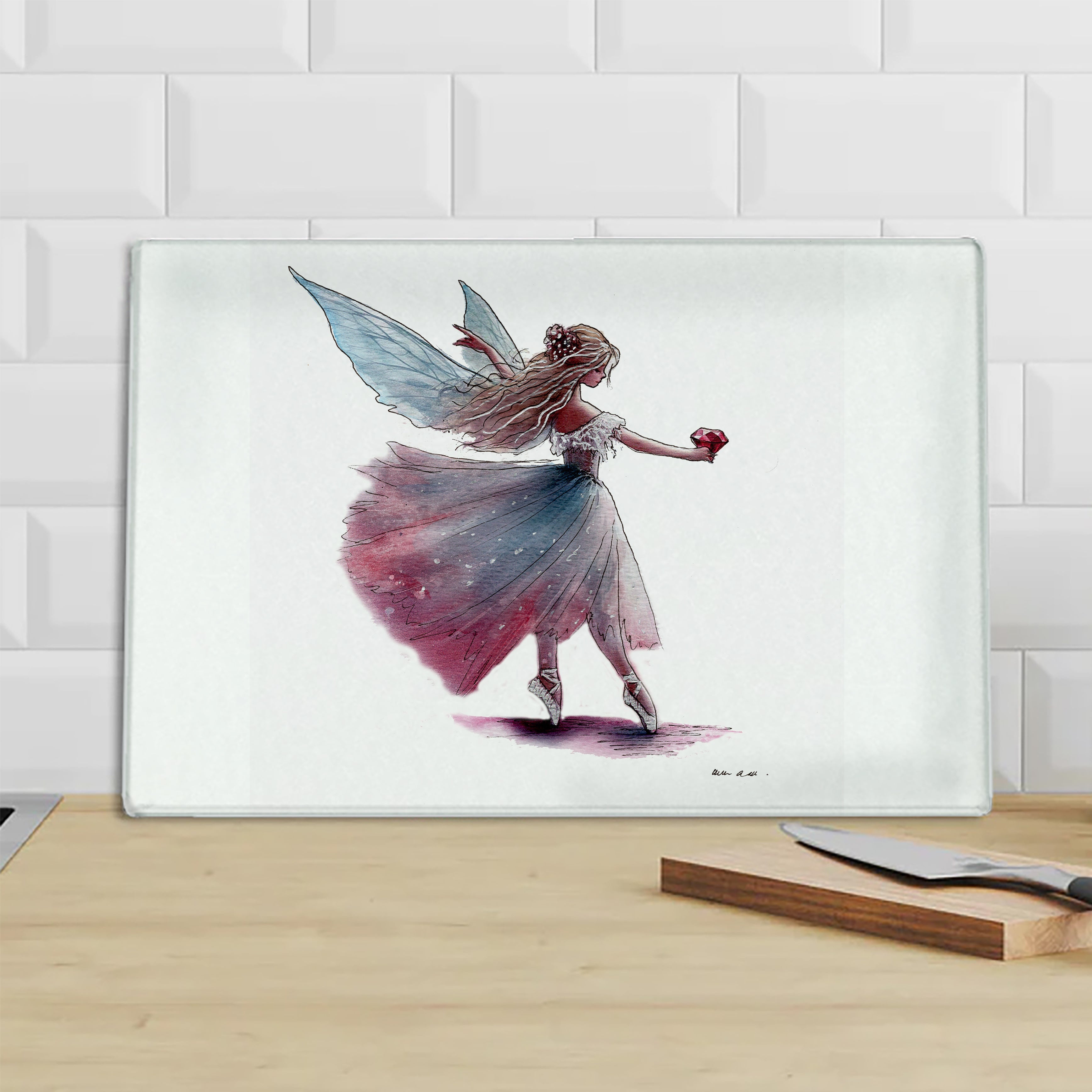 July Ruby Birthstone Fairy Chopping Board
