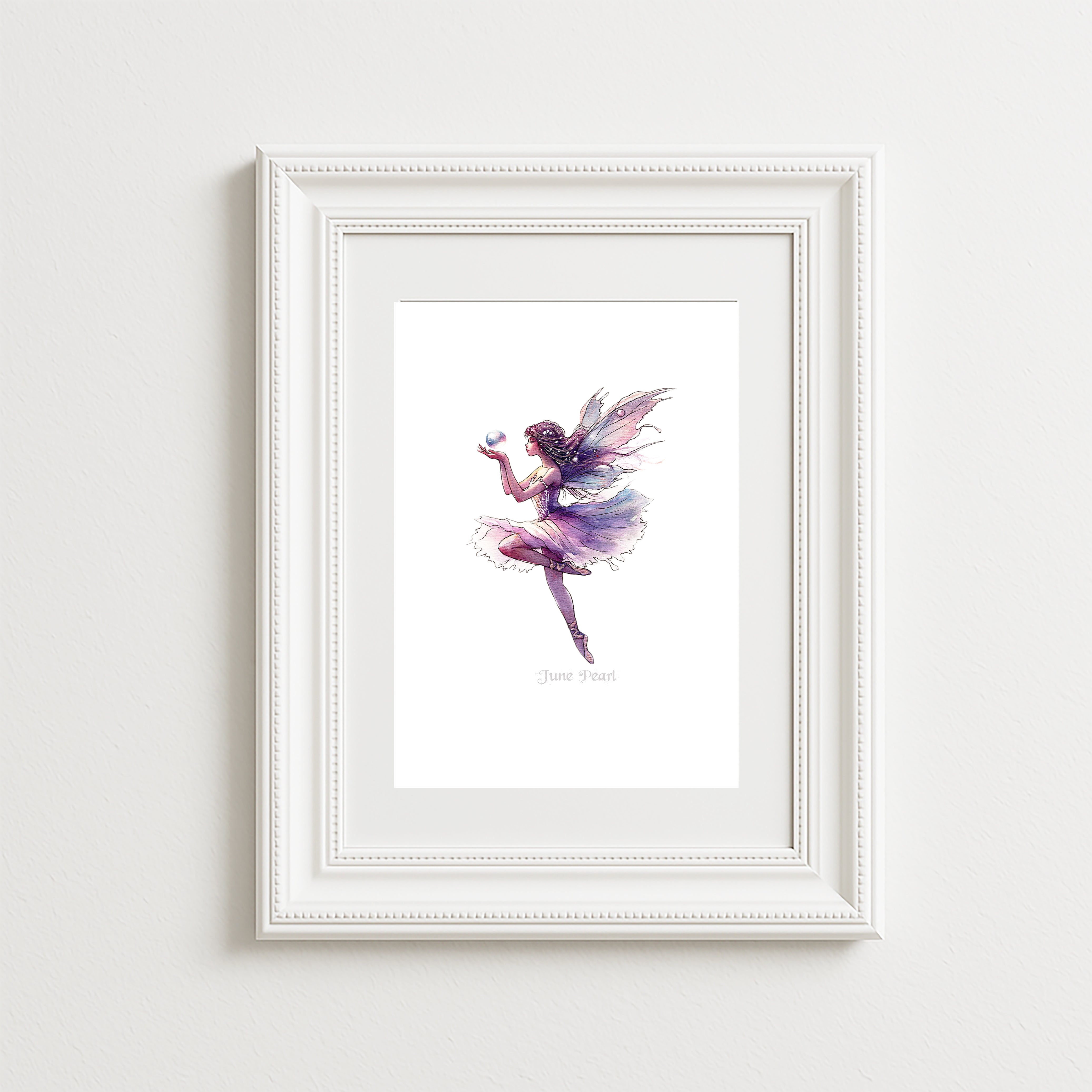 June Pearl Birthstone Fairy Art Print