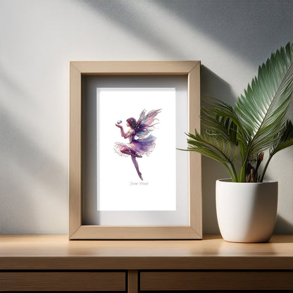 June Pearl Birthstone Fairy Art Print