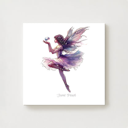 June Pearl Birthstone Fairy Canvas