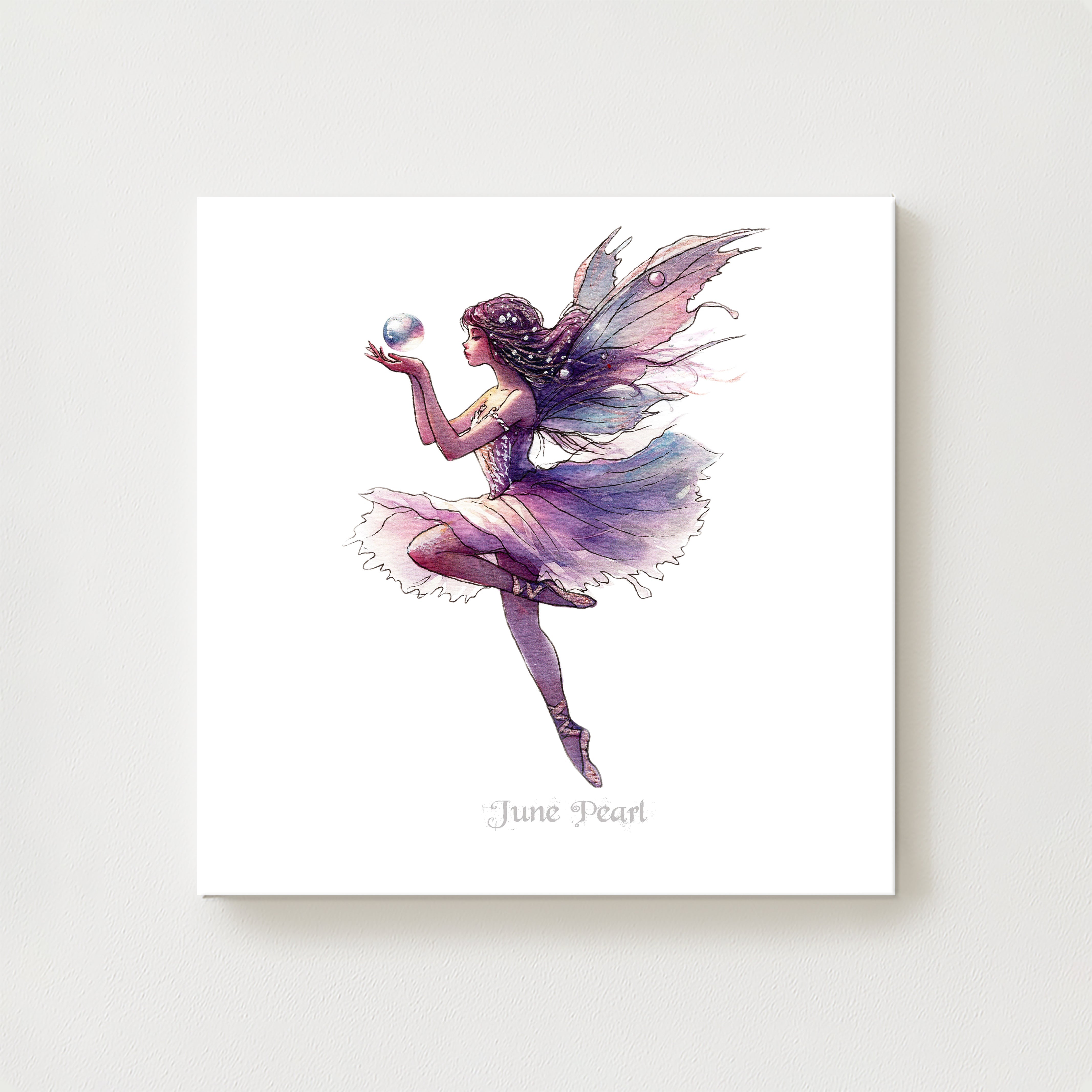 June Pearl Birthstone Fairy Canvas