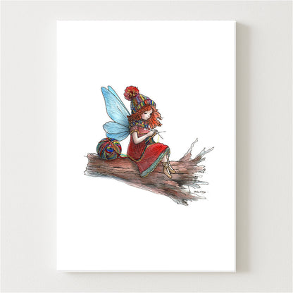 Knitting Fairy Canvas