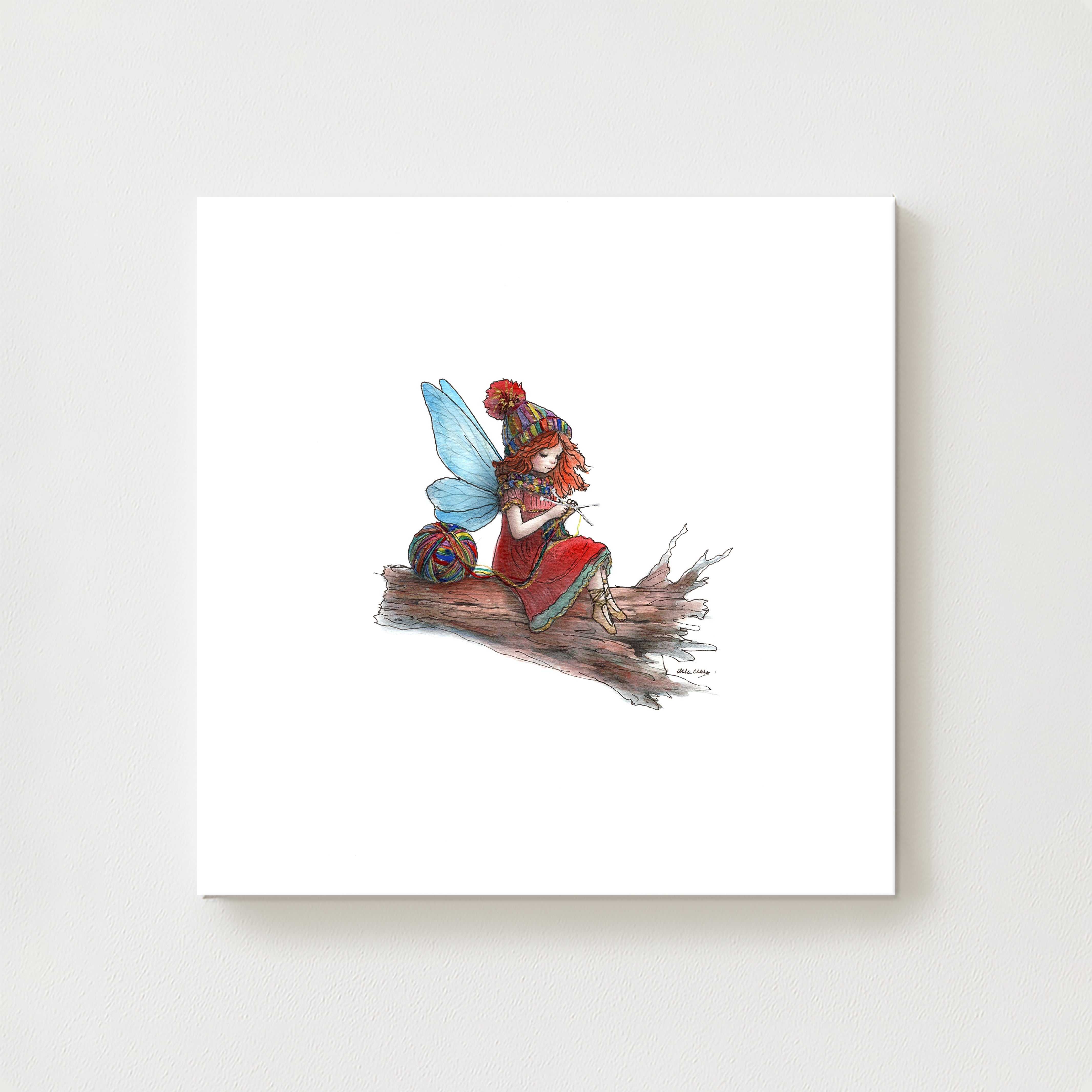 Knitting Fairy Canvas