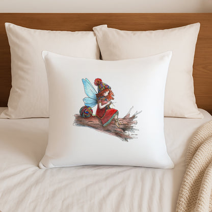 Knitting Fairy Cushion