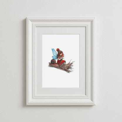 Knitting Fairy Art Print