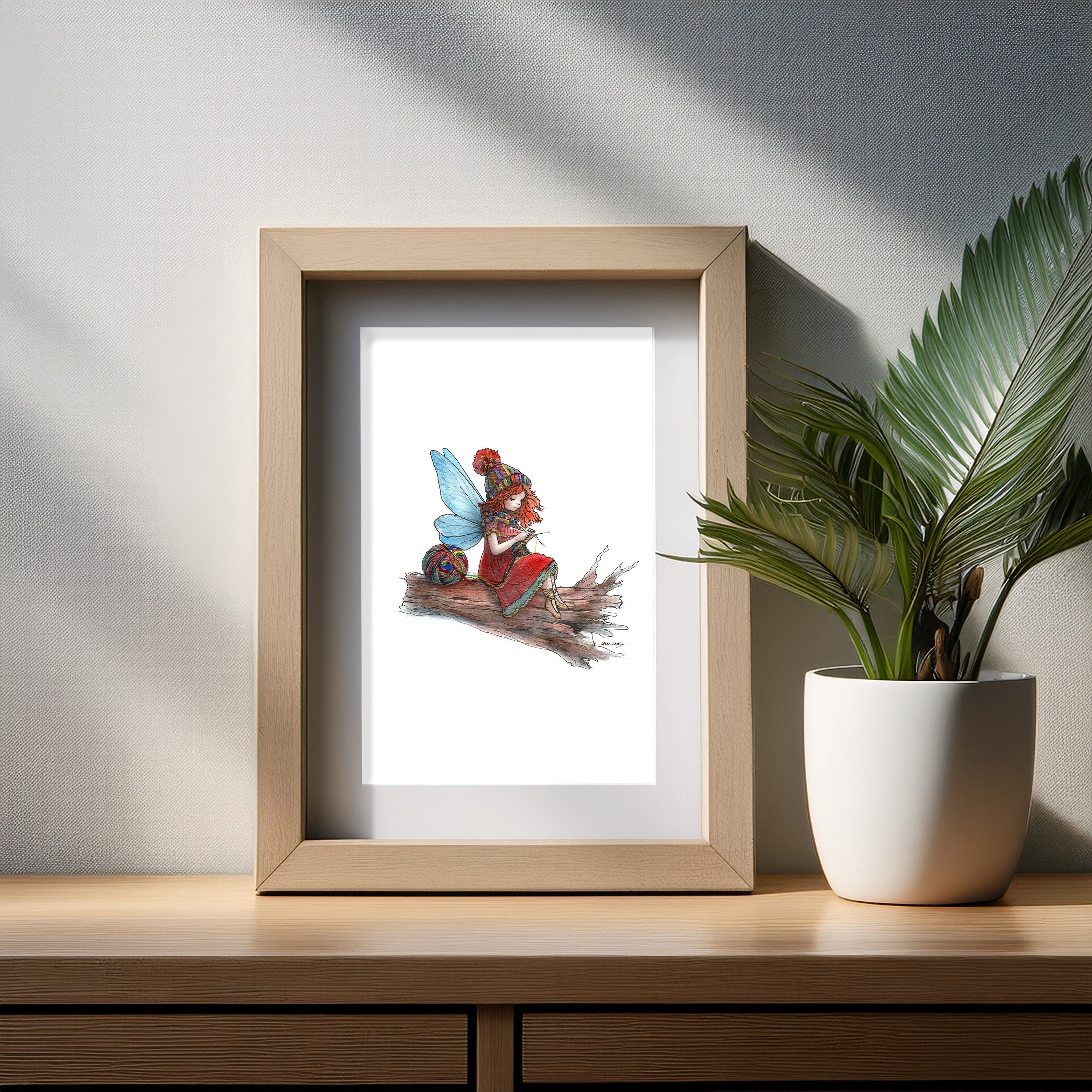 Knitting Fairy Art Print