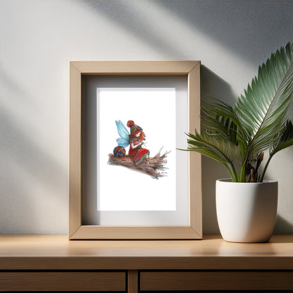 Knitting Fairy Art Print
