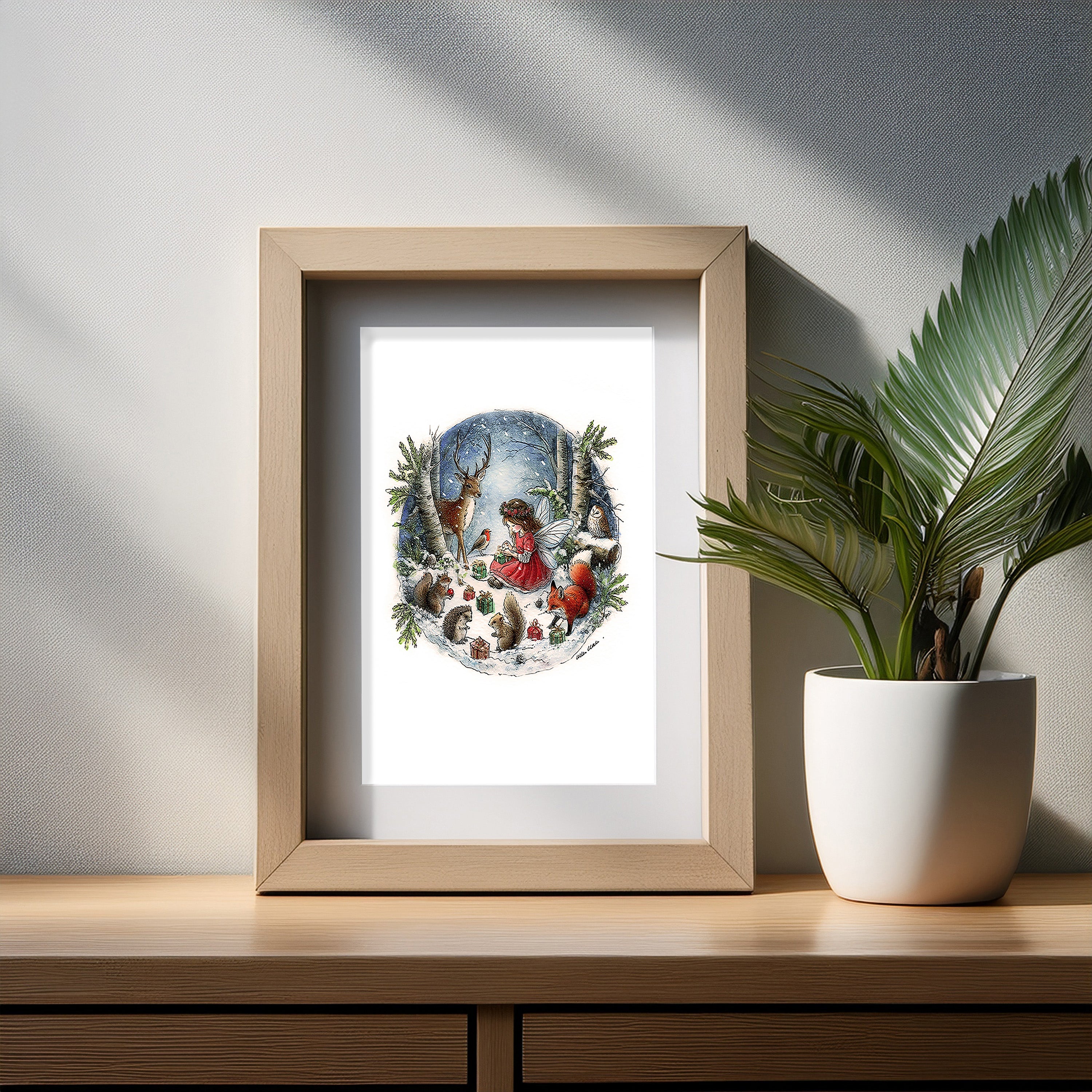 Magical Woodland Christmas Art Print