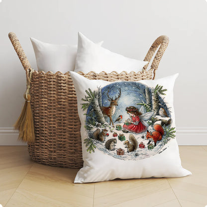 Magical Woodland Christmas Cushion
