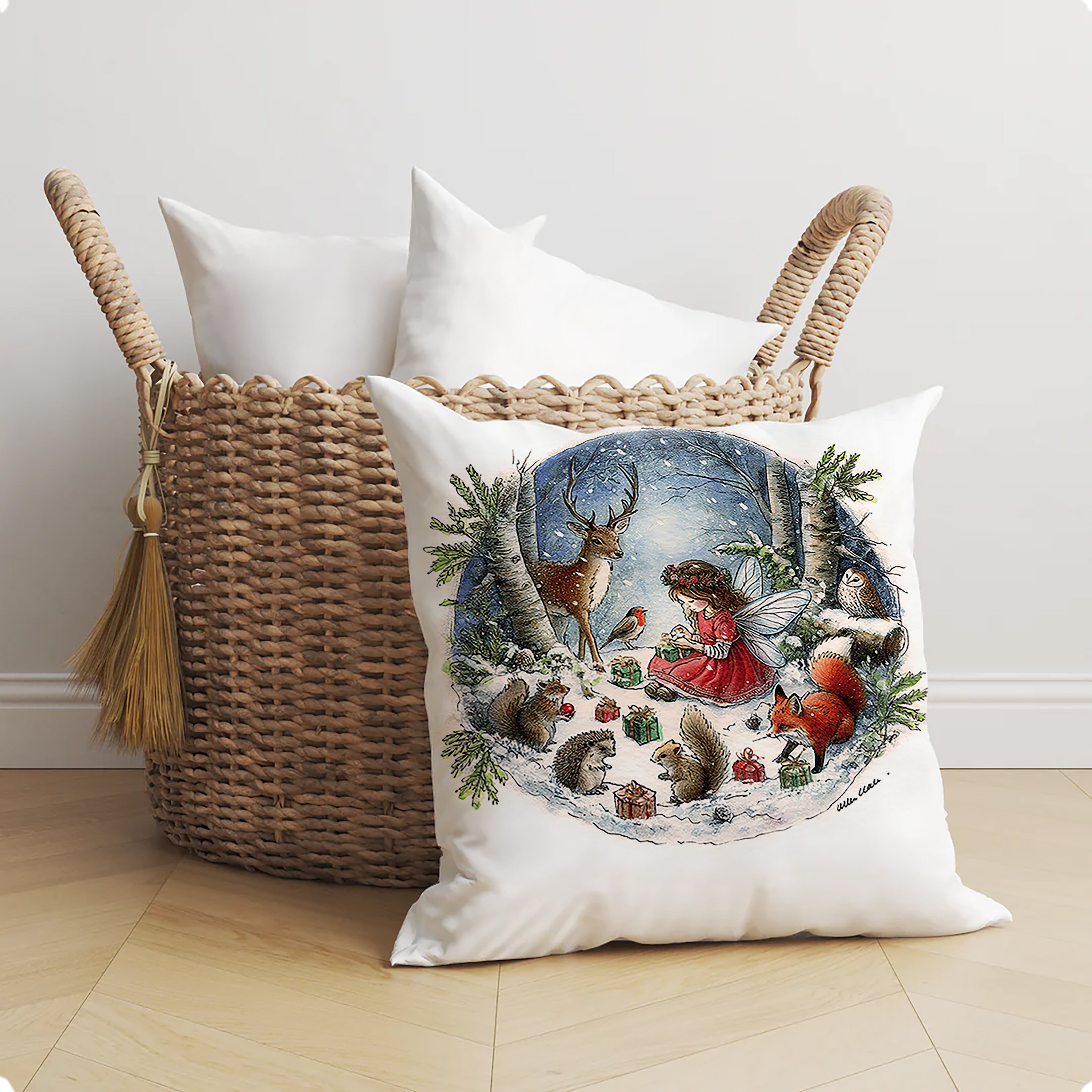 Magical Woodland Christmas Cushion