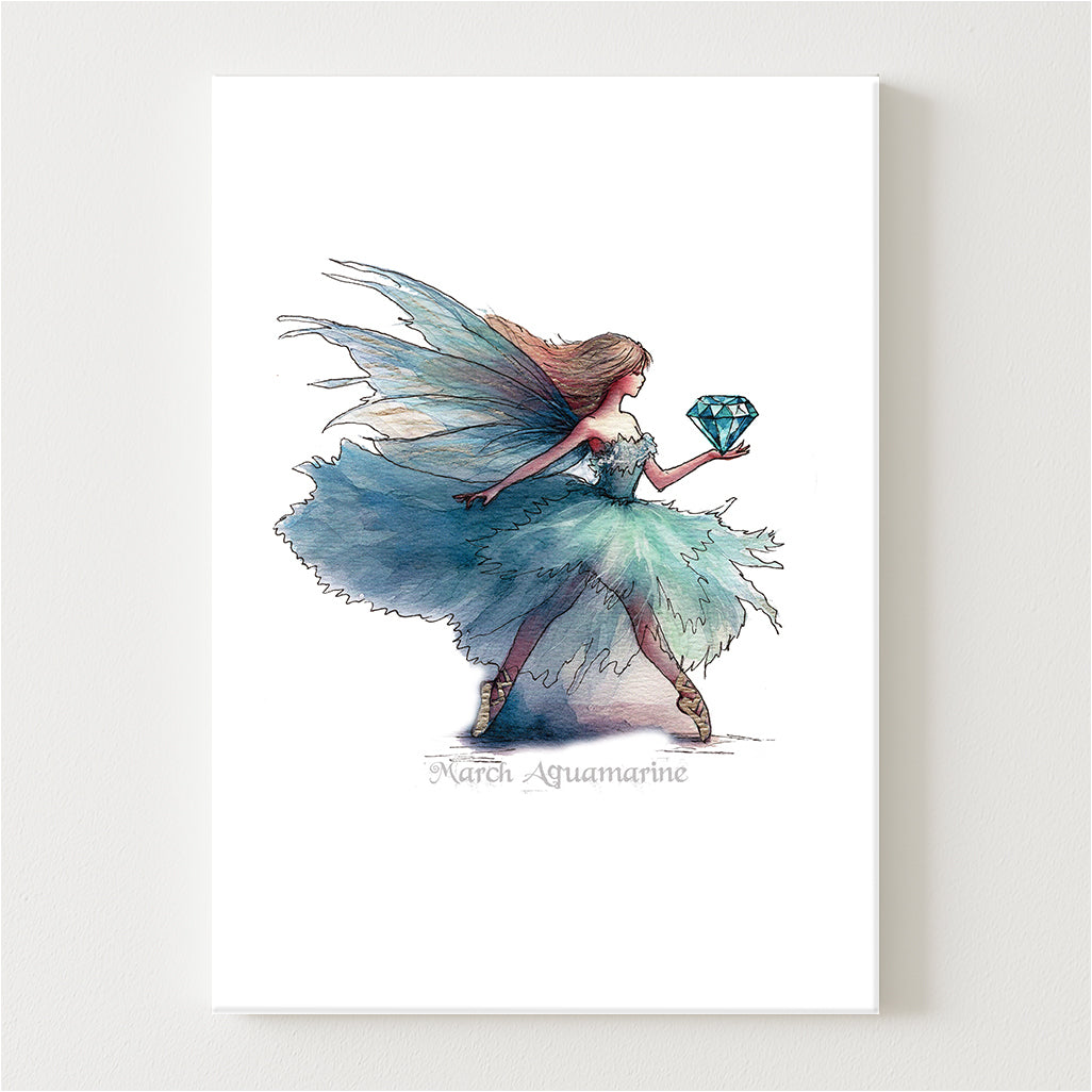 March Aquamarine Birthstone Fairy Canvas