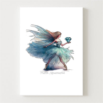 March Aquamarine Birthstone Fairy Canvas