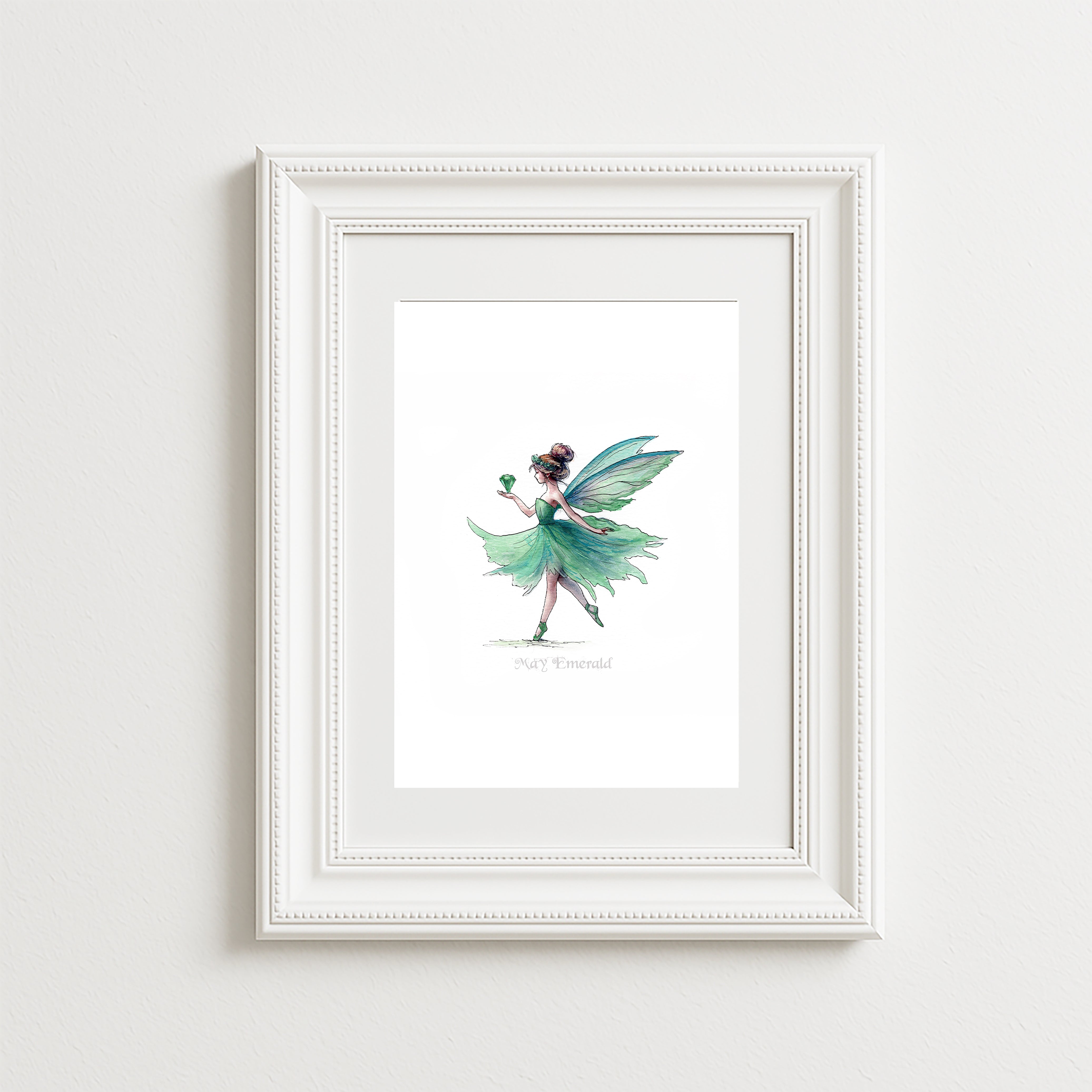 May Emerald Birthstone Fairy Art Print