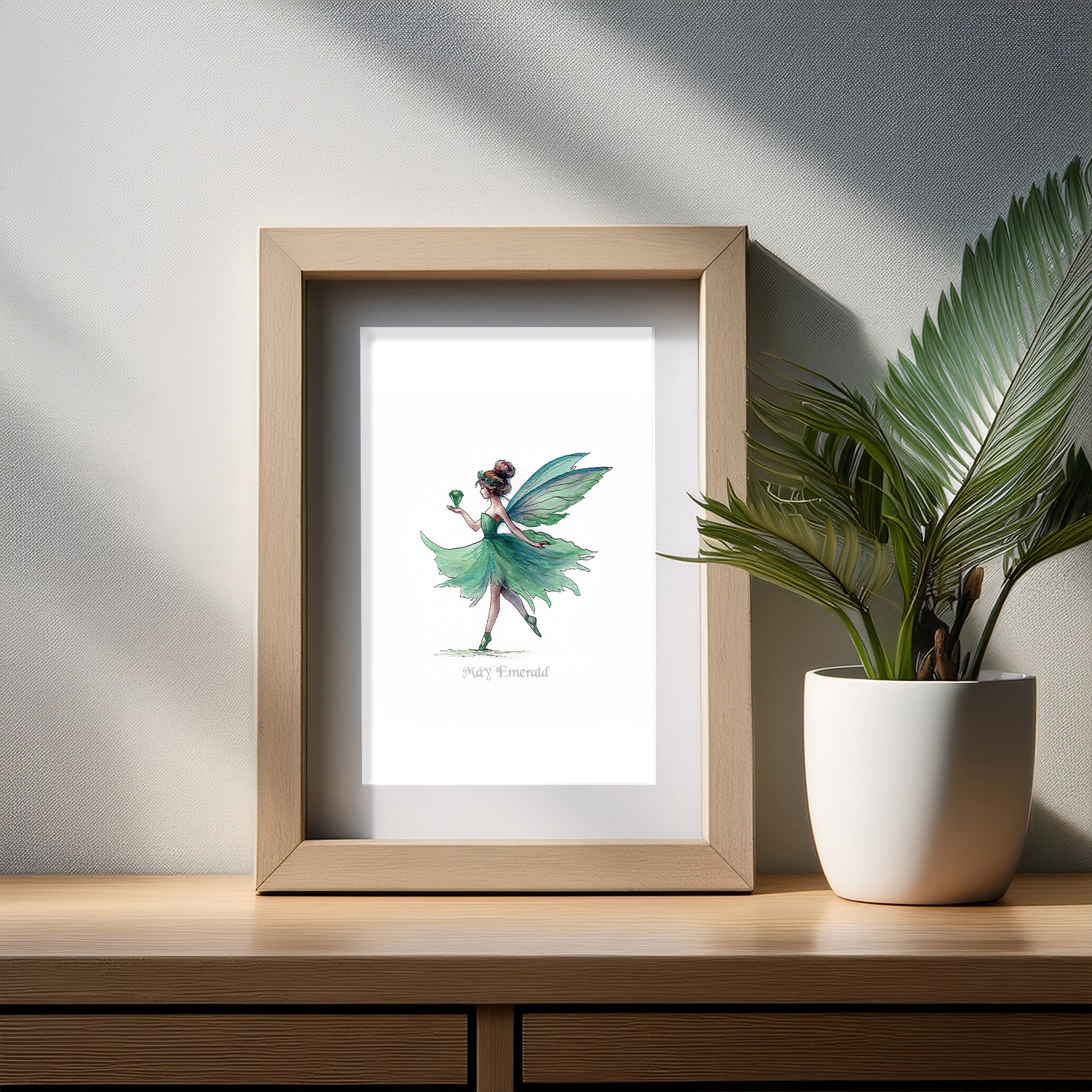 May Emerald Birthstone Fairy Art Print