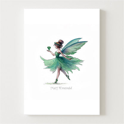 May Emerald Birthstone Fairy Canvas