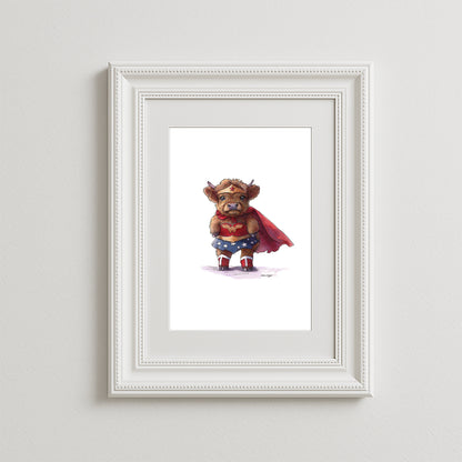 Miss Wonder Moo Art Print