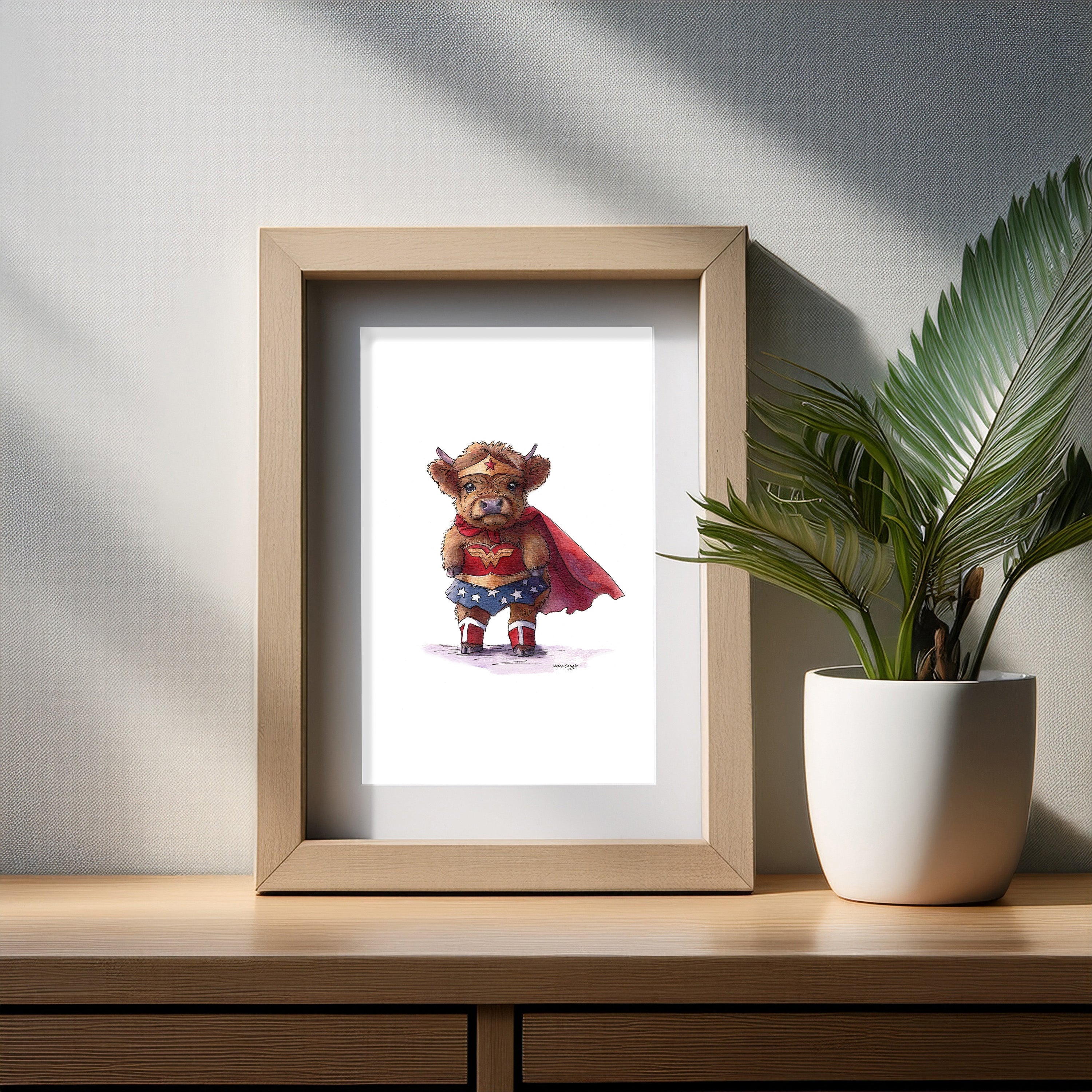 Miss Wonder Moo Art Print
