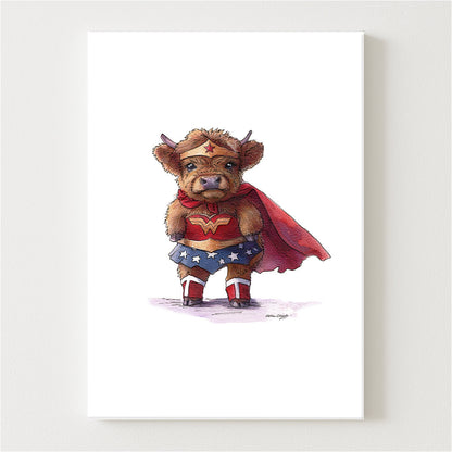 Miss Wonder Moo Canvas